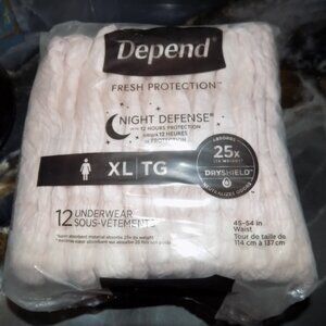 Depend Women's Night Defense Incontinence Underwear, Overnight, XL 12 Pack